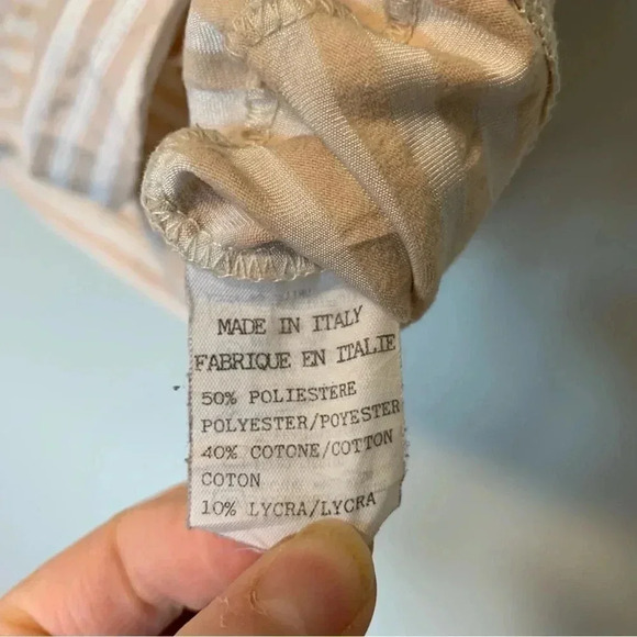 Cacharel cream white  striped tee - Picture 4 of 5